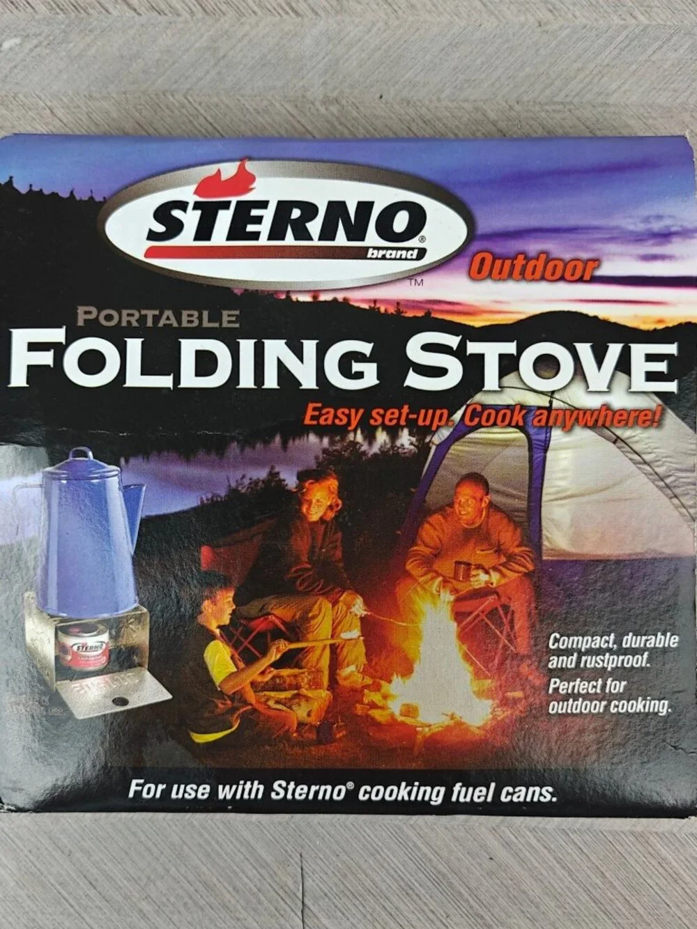 Sterno Portable Aluminum Folding Stove Outdoor Cooking Durable Compact NEW 2007